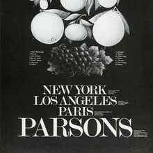 Parsons School of Design catalogs and poster, 1982–84