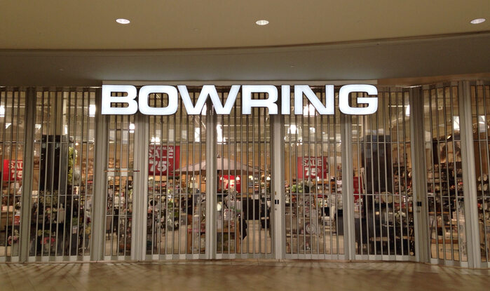 Bowring shop sign