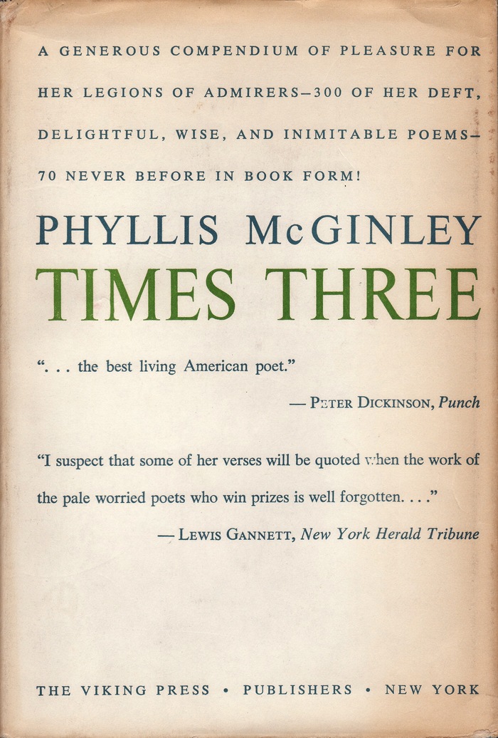 Phyllis McGinley, Times Three 2