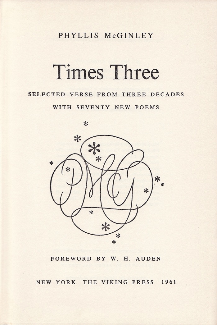 Phyllis McGinley, Times Three 3