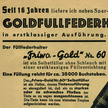 Fritz Wortmann’s “Friwo-Gold” fountain pens ad