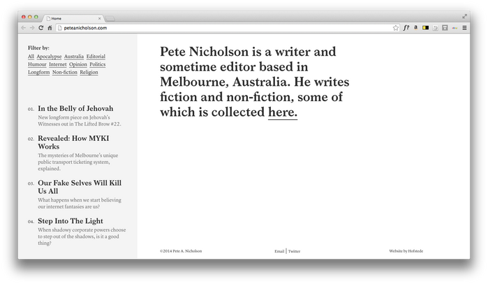 Pete Nicholson Website 2