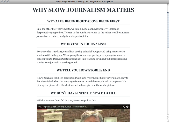 The Slow Journalism Company website 2