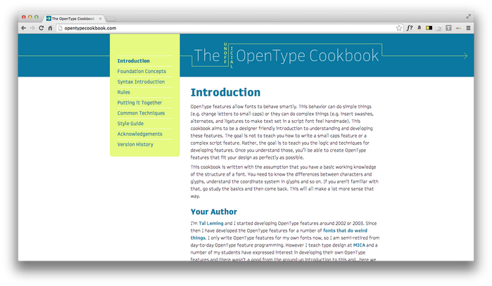 The Unofficial OpenType Cookbook 7