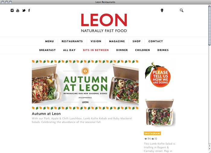Leon Restaurants website 1