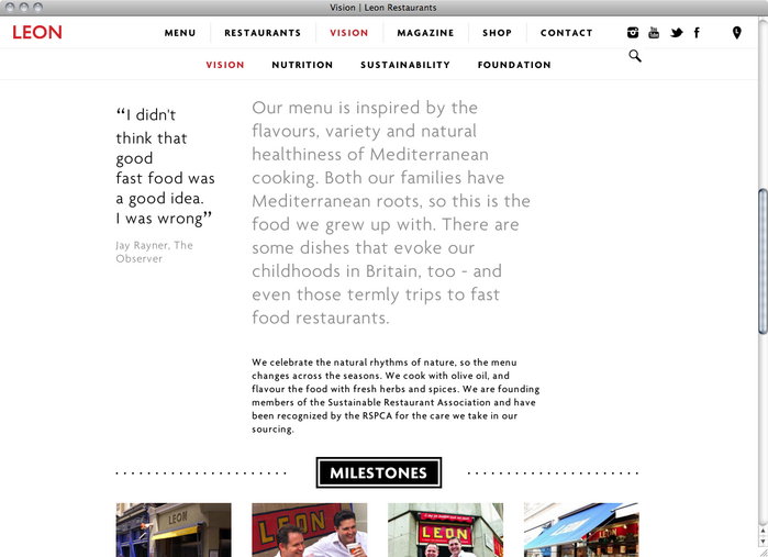 Leon Restaurants website 3