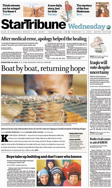 Minneapolis StarTribune front pages 1