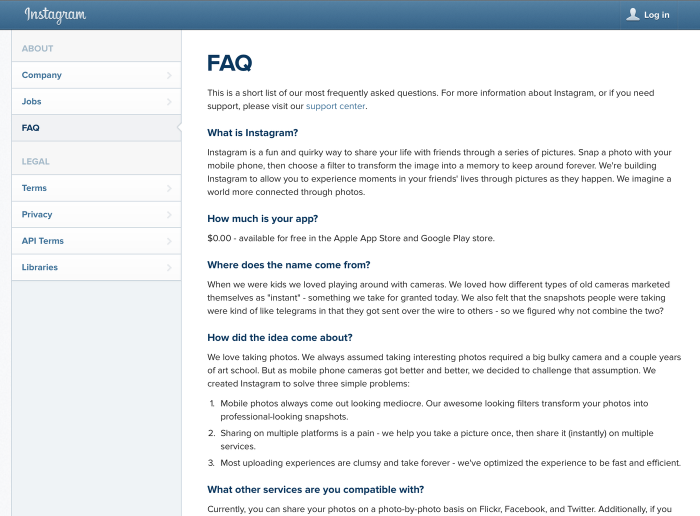 Instagram app and website (2012) - Fonts In Use