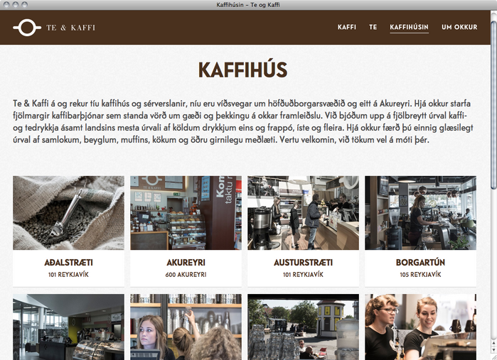 Te & Kaffi website 3