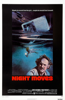 <cite>Night Moves</cite> movie poster and promotional artifacts (1975–2005)