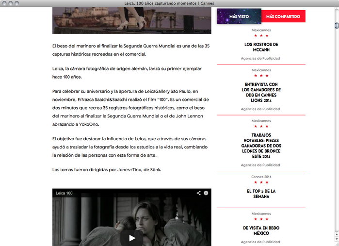 Cannes en México website 4