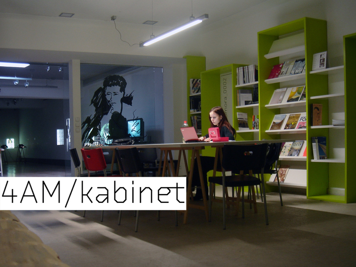4AM/Cabinet is “a venue for meetings and an open work laboratory with a library including international magazines and publications about architecture, contemporary art and the new media.”