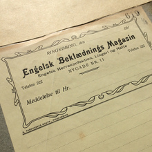 Engelsk Beklædnings Magasin letterhead