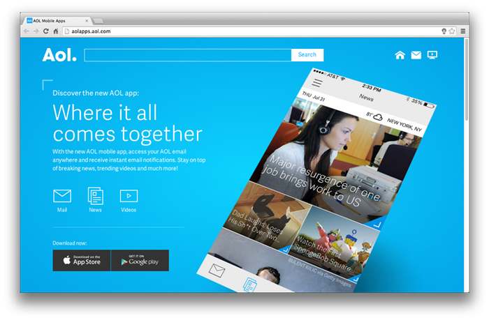 Aol website and app 1