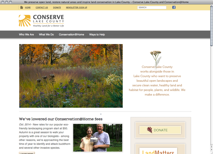 Conserve Lake County website 1