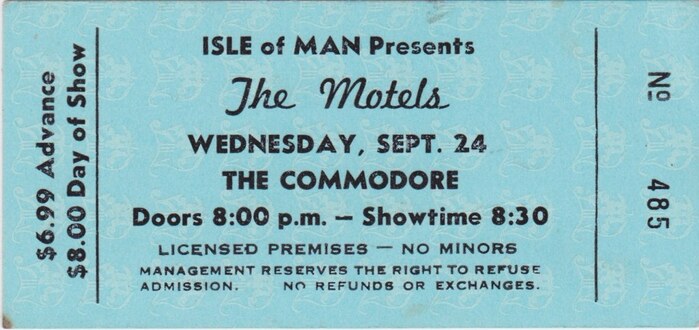 The Commodore tickets 1