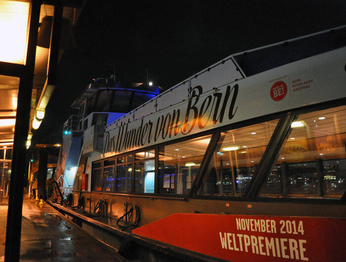 To get to the venue, visitors are ferried across the River Elbe by a dedicated shuttle.