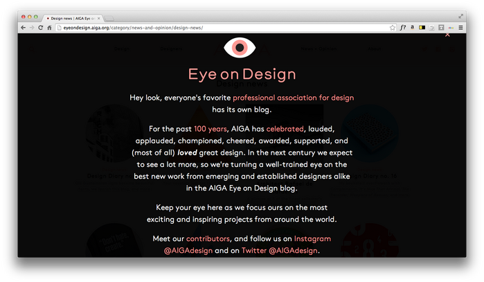 Eye On Design: AIGA Blog 1