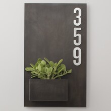 Schoolhouse Steel Planter and Magnetic House Numbers
