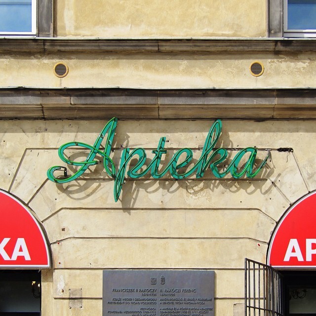 Apteka neon sign, Warsaw