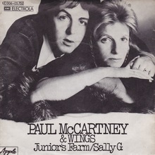 Paul McCartney &amp; Wings – “Junior’s Farm” / “Sally<span class="nbsp">&nbsp;</span>G.” German single cover