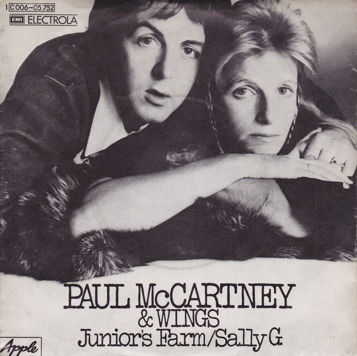 Paul McCartney &amp; Wings – “Junior’s Farm” / “Sally&nbsp;G.” German single cover