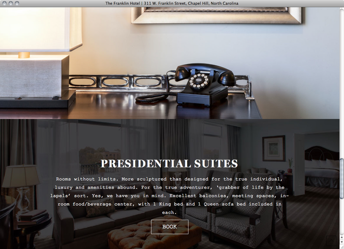 The Franklin Hotel NC website 4