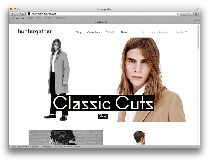 Huntergather website 1