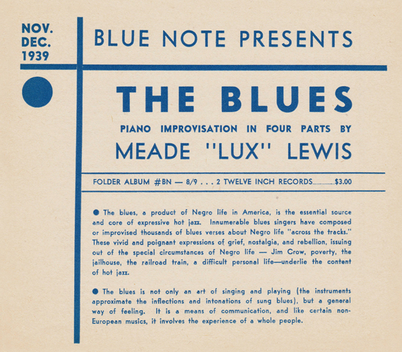 The Blues release sheet