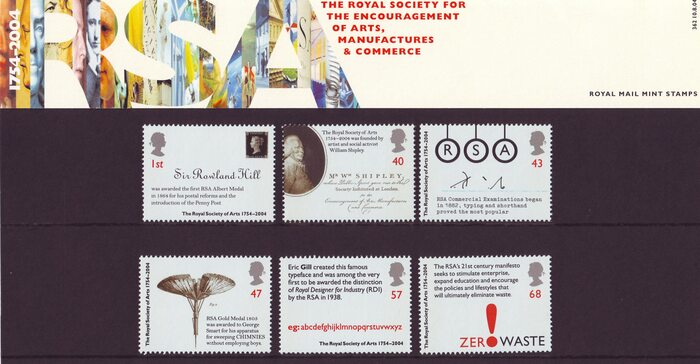 Royal Society of Arts 250th Anniversary stamps 6