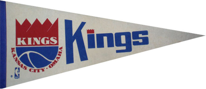 Pennant from the 1973/74 season. The large “Kings” is likely lettering.