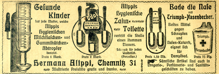 Hermann Alippi’s sanitary products ad 3