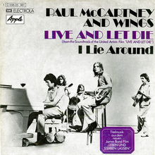Paul McCartney and Wings – “Live And Let Die” / “I<span class="nbsp">&nbsp;</span>Lie Around” German single cover
