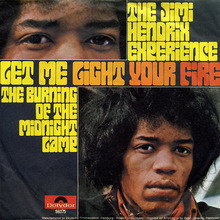 The Jimi Hendrix Experience – “Let Me Light Your Fire<span class="nbsp">” </span>/ “The Burning of the Midnight Lamp” German single cover