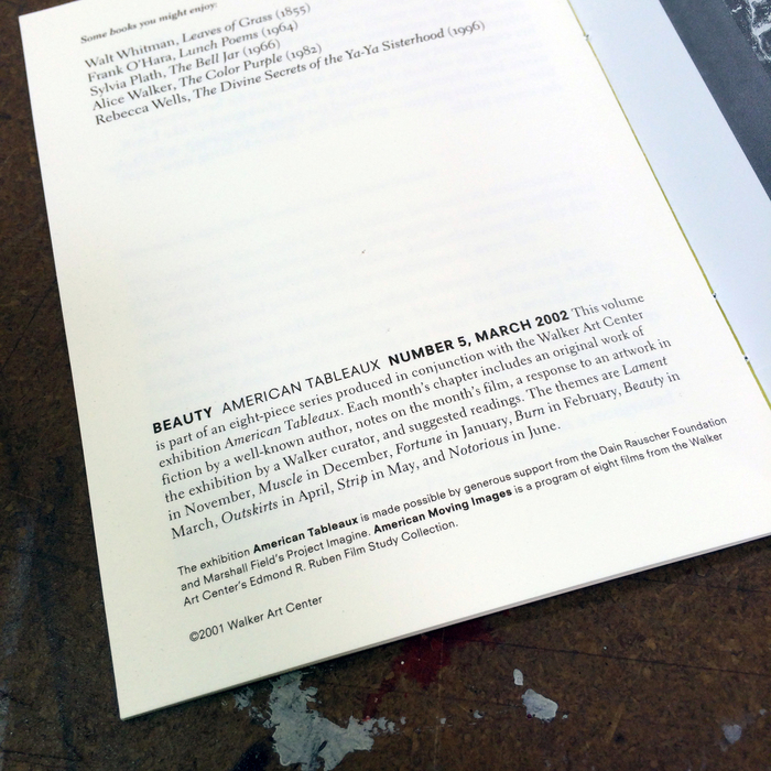 American Tableaux booklets 8