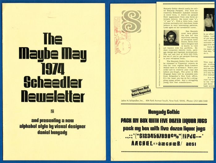Schaedler Newsletter, Maybe May, 1974