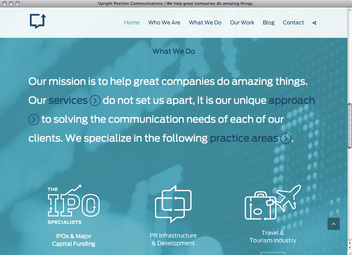 Upright Position Communications website 2