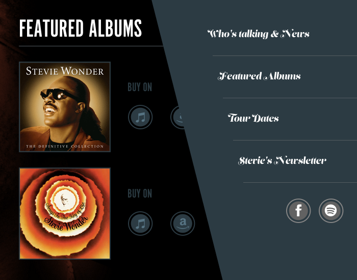 Stevie Wonder website - Fonts In Use