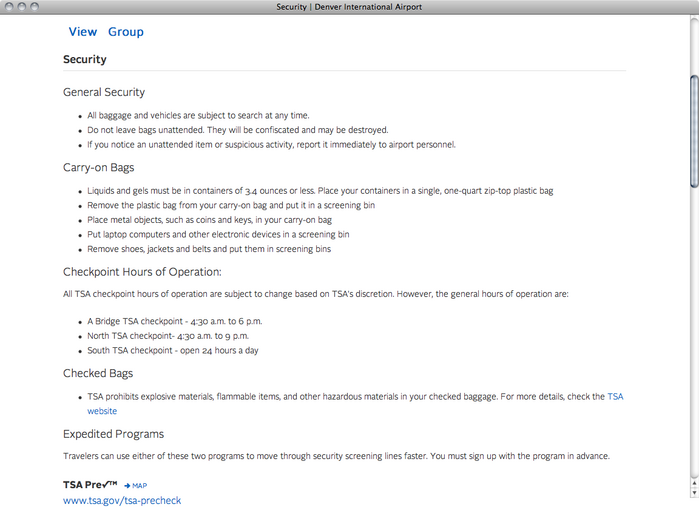 Denver International Airport website 3