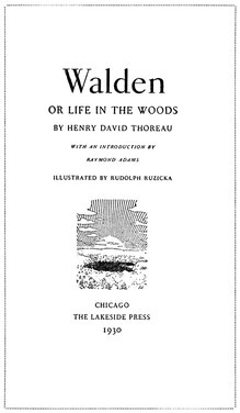 <cite>Walden, or Life in the Woods</cite> (The Lakeside Press edition)