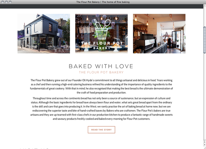 The Flour Pot Bakery website 2