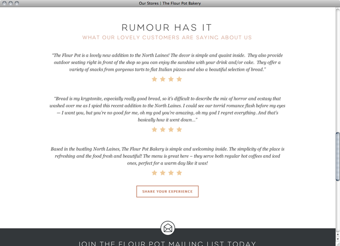 The Flour Pot Bakery website 5