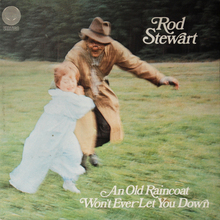 Rod Stewart – <cite>An Old Raincoat Won’t Ever Let You Down</cite> album art