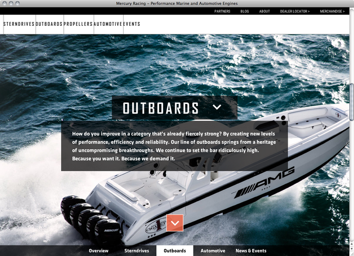 Mercury Racing website 2