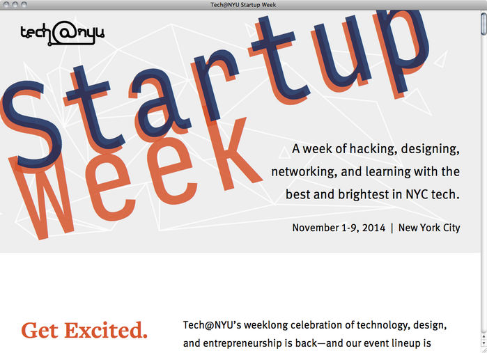 NYU Startup Week website 1