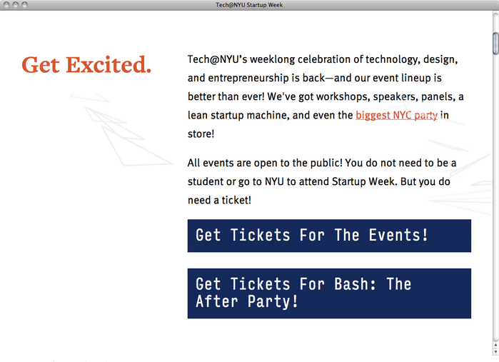 NYU Startup Week website 3