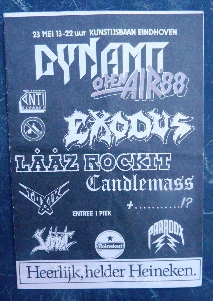 Dynamo Open Air ’88. Looks like they stretched the thing out a bit here, but the tapering cut in the ‘M’ works better than the simple line in the other logo version above.