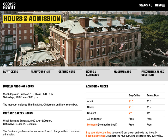 Cooper Hewitt (2014) branding, wayfinding, website 2