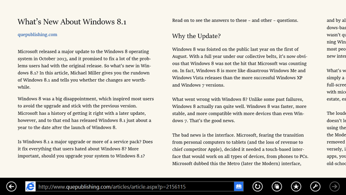 Internet Explorer 11 Reading View 1