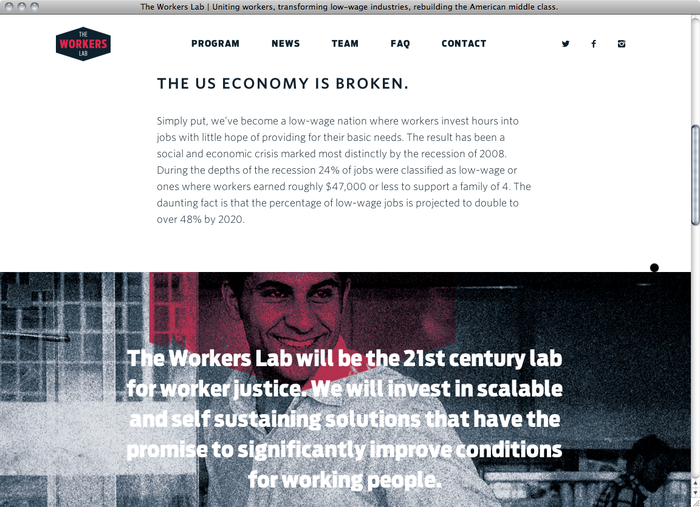 The Workers Lab website 2